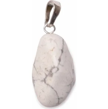 Drahý kámen Howlit bílý tamblovaný přívěsek 1,3 - 2,2 cm cca 1,3 - 2,2 cm