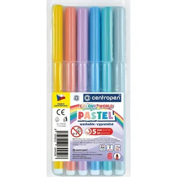 Fixy Centropen sada 6 ks pastelové, vypratelné