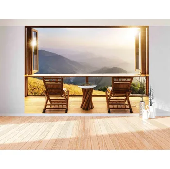 Tapeta Malvis ® 3D tapeta Okno s výhledem Vel. (šířka x výška): 504 x 310 cm