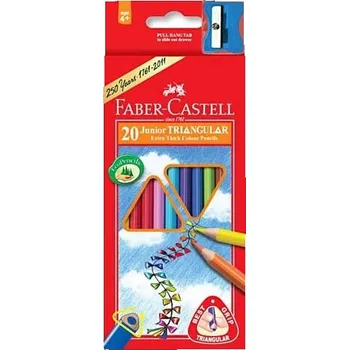 Pastelka Pastelky Faber-Castell 116520 trojhranné silné 20 barev + ořezávátko