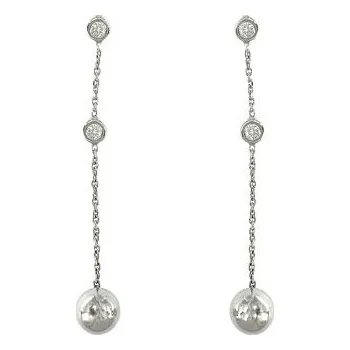 Náušnice Stříbrné náušnice s kuličkou a zirkony