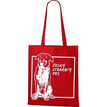 Plátěná taška Český strakatý pes, Barva Červená, Velikost 40×45 cm, Canvas Nákupní taška Bezvatriko.cz 1156