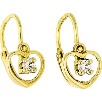 Náušnice Goldstore Dětské náušnice tvar srdce Váha: 1.10 g