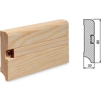 Podlahová lišta NOVÁK Vzorek - Podlahová soklová lišta 80x20M borovice surová V-bo8020m