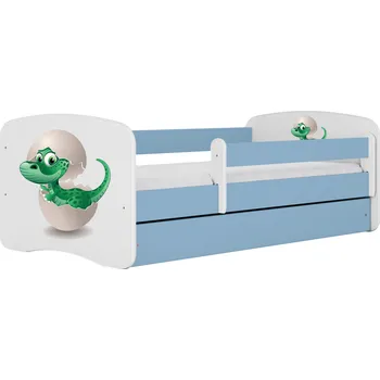 Dětská postel Babydreams dinosaurus modrá, varianta 70x140, se šuplíky, bez matrace