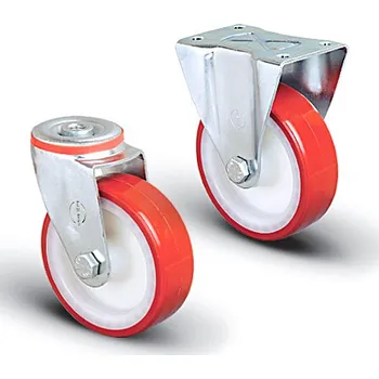 Pojezdové kolečko Průmyslové kolečko otočné, s deskou, bez brzdy, ø125, PA disk, kluzné ložisko, PU