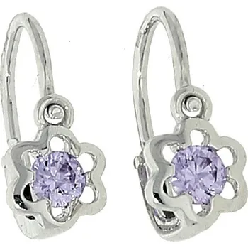 Náušnice Goldstore Kytičky bílé zlaté náušnice dětské Váha: 0.90 g