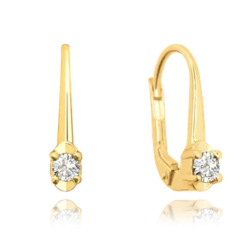 Náušnice MINET Zlaté náušnice s bílými zirkony Au 585/1000 JMG0004WGE00 ( VÝROBA - DODÁNÍ DO 1 MĚSÍCE)