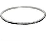Goldstore Stříbrný pevný náramek černé zirkony Váha: 12.30 g