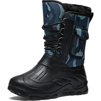 Pánská zimní obuv Pánské zimní boty do sněhu maskáčové lyžařské boty Barva: Modrá, Velikost: 43