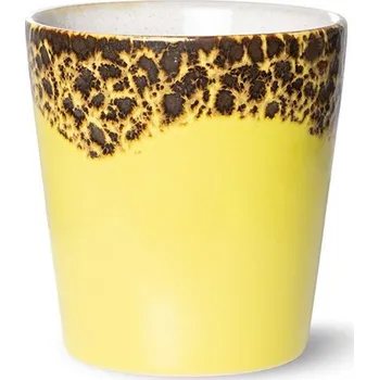 Žluto-hnědý retro hrnek na kávu Coffee 70s Solar - Ø7,5*8cm / 180ml