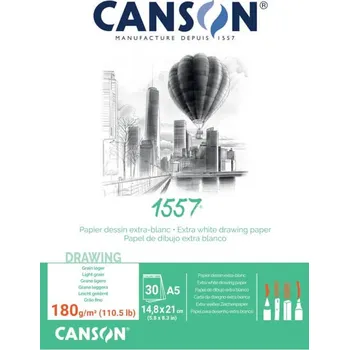 Canson 1557 blok lepený 180g A5 30 listů