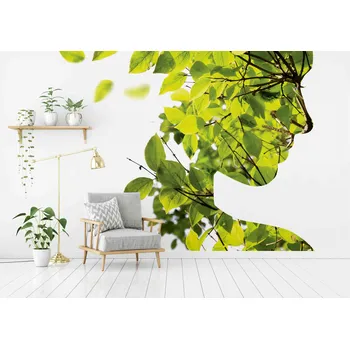 Tapeta Malvis ® Tapeta Silueta z listí Vel. (šířka x výška): 288 x 200 cm