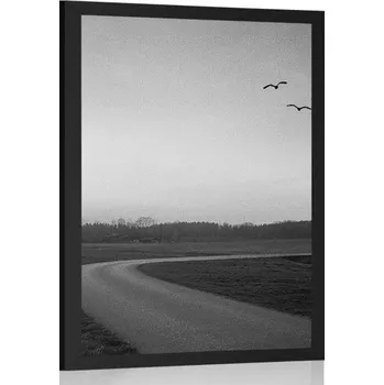 Plakát Dovido Plakát okouzlující západ slunce v černobílém provedení