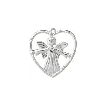 Vánoční ozdoba Vánoční ozdoba Angel in Heart Silver 7 cm