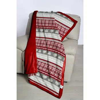 deka B.E.S. - Petrovice, s.r.o. Deka s beránkem mikroflanel Tartan Heart, dárkové balení Rozměr: 200x230