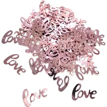 Konfety lesklé fóliové LOVE - 14 g - rosegold