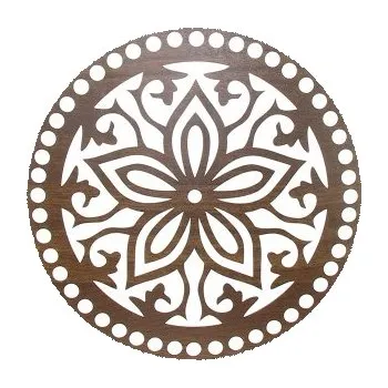 Víko na košík ořech kytka 20cm