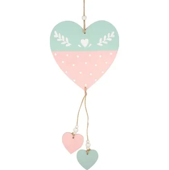 Srdíčko dřevěné k zavěšení 33 cm