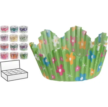 košíček d50x30mm, 60ks, ozd,okraj, bar.papír MUFFINY