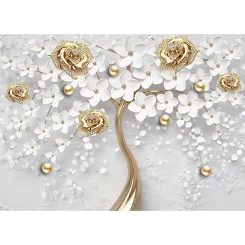 Tapeta Malvis ® Tapeta Strom zlatý Vel. (šířka x výška): 144 x 105 cm