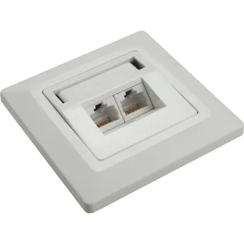 Elektrická zásuvka Zásuvka Solarix CAT5E UTP 2 x RJ45 pod omítku bílá