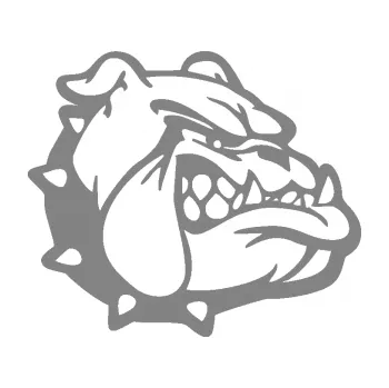 Polep vozidla Pes 174 pravá rozzuřený buldok (17 - šedá) SAMOLEPKA NA AUTO, NÁLEPKA, FÓLIE, POLEP, TUNING, VLASTNÍ TEXT, TISK, AUTOSAMOLEPKY.cz, POLEPY, OBRÁZEK, LOGO, 3D STICKERS