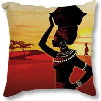 AOTU Povlak na polštář v Africkém stylu - Africká žena při západu slunce 2
