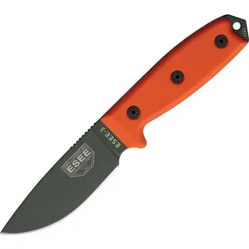 lovecký nůž ESEE Plain Green Model 3 Orange G10 Sheath Black