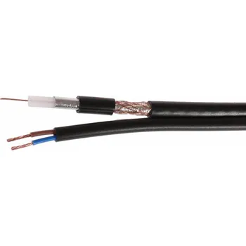 elektrický kabel Koaxiální kabel s napájením pro CCTV BLACK K60+2x0,5mm2 GETFORT 1m