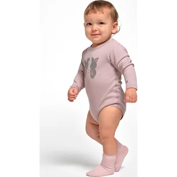 Kojenecký body Bambusové body s merinem - dětské se zajíčky dlouhý rukáv SAFA Velikost: 62/68