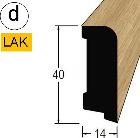 Podlahová lišta - P 4014 dDB parket-lak /240 (jádro BO)