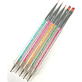 Malovaný kamínek Sada tyčinek na tečkování s extra jemnými štětci 5 kusů