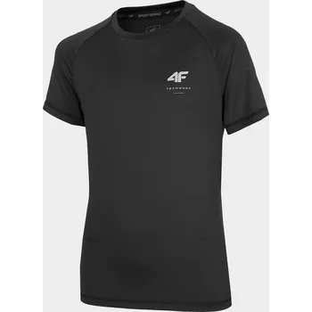 Chlapecké tričko 4F HJZ22-JTSMF002 DEEP BLACK Dětské sportovní tričko EU 134/140