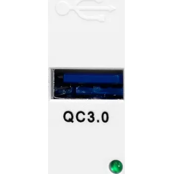 Elektrická zásuvka Výklopná elektrická vestavná zásuvka - MODULOVÝ SYSTÉM - modul USB nabíjecí 1xUSB bílý QUICK CHARGE (USB nabíjecí modul 1xUSB pro vestavnou zásuvku KZAS 00050)