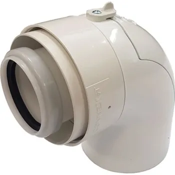 Kouřovod Cox koleno revizní koaxiální PPs/Al DN 60/100