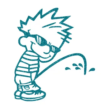 Samolepicí dekorace na vozidlo Boy čůrá 006 pravá (92 - Ultra Metalic tyrkysová) SAMOLEPKA NA AUTO, NÁLEPKA, FÓLIE, POLEP, TUNING, VLASTNÍ TEXT, TISK, AUTOSAMOLEPKY.cz, POLEPY, OBRÁZEK, LOGO, 3D STICKERS