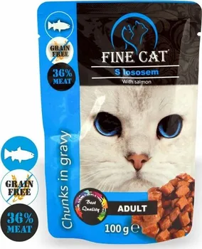 Krmivo pro kočku FINE CAT Grain-Free Adult kapsička losos v omáčce 100 g