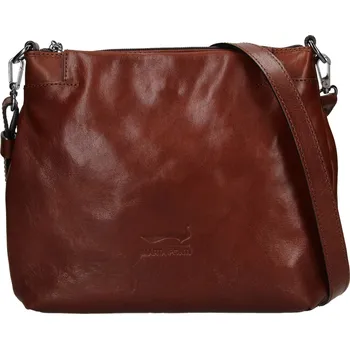 Kabelka Dámská kožená crossbody kabelka Marta Ponti Lenna - koňak