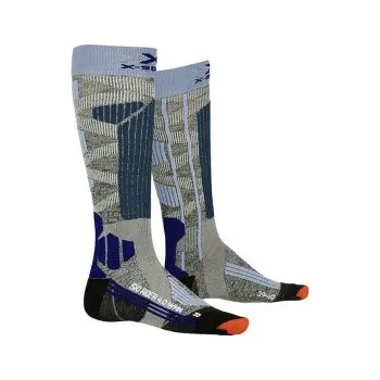 Dámské ponožky X-Bionic Ski Rider 4.0 Women STONE GREY MELANGE/MINERAL BLU modrá 39-40 EU