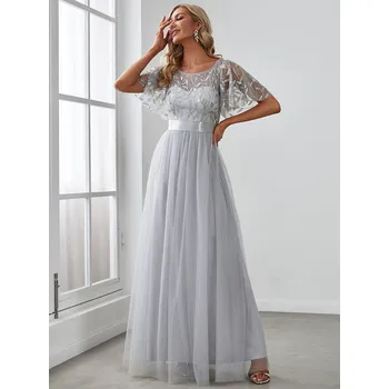 Dámské šaty Ever Pretty plesové šaty šedé 0904 Velikost: 5XL / 50 / 18 / 22