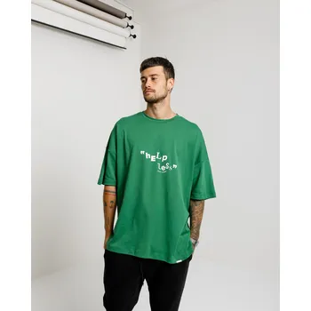 Pánské tričko Don Lemme Oversized Triko Helpless - green Velikost: S