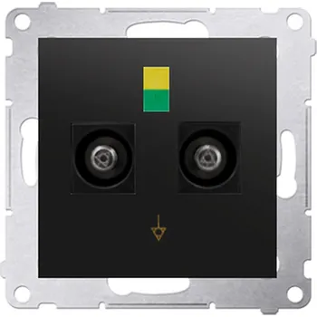 Elektrická zásuvka SIMON DGEK2.01/49 dvojitá ekvipotenciální zásuvka černá matná