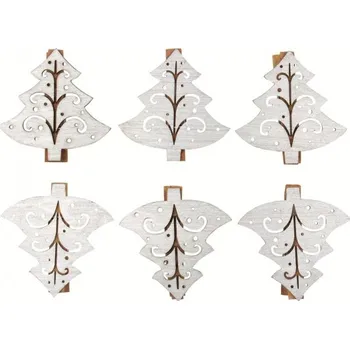 Stromek dřevěný na kolíčku 6 cm 6 ks