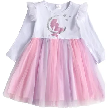 Dívčí šaty Čína Dívčí sváteční šatičky se síťovanou sukní - měsíc a mořská panna Velikost: 116/6T