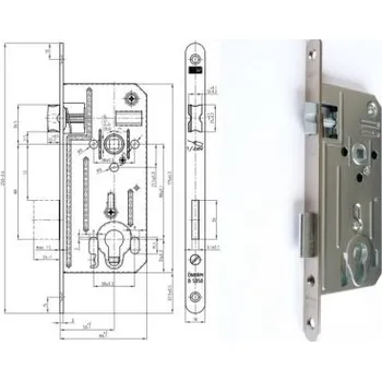 zadlabací zámek Zadl.zámek K361 P-L NIKL 80/50/88FAB