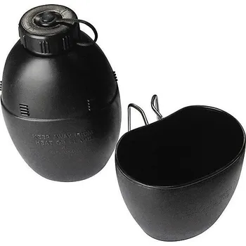 KOMBAT UK Polní láhev britská čutora s pitítkem plast černá Velká Británie Kombat®