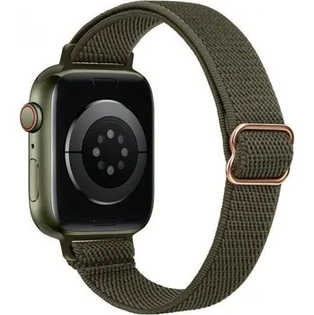 Řemínek na hodinky Nylonový tenký řemínek s posuvnou přezkou pro Apple Watch Ultra 49mm / 46mm / 45mm / 44mm / 42mm - olivový