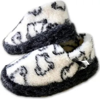 Dámské válenky Ovčí věci Bačkory SIBERIAN z ovčí vlny s patou dekor beránci velikost Merino: 37-38