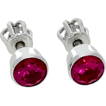 Náušnice Goldstore Náušnice pecky v bílé zlatě rubín Váha: 1.30 g